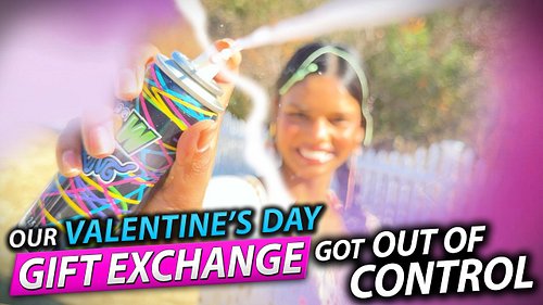 New video:  Our Valentine’s Day Gift Exchange... Got Out of Control 😳💘 #2inazoo