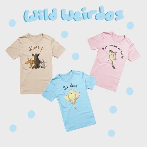 SHOP OPEN NOW!!!!! 🎉
I have a new shop full of weird animals, parasuars, dragons and other creatures as well
There's t-shirts...