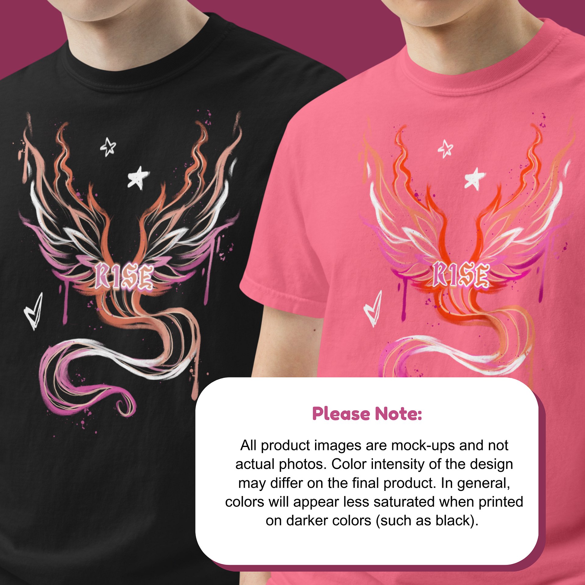 RISE Collection: Subtle Lesbian Pride Phoenix Tee product image (5)