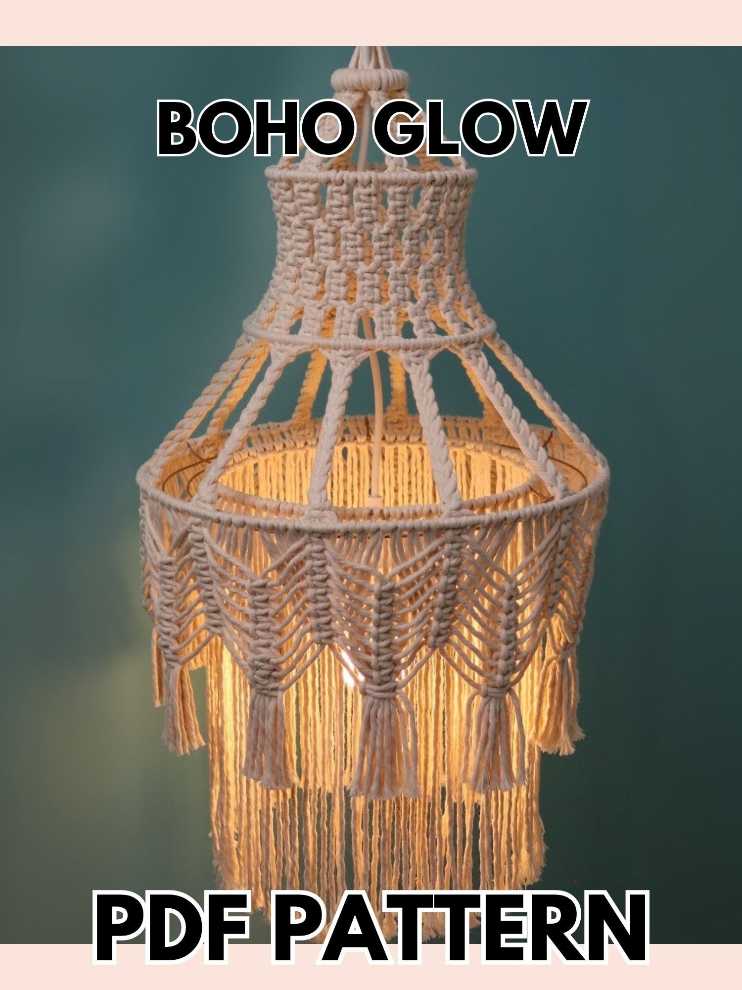Boho Glow Macrame Chandelier (Digital PDF Pattern) product image (4)