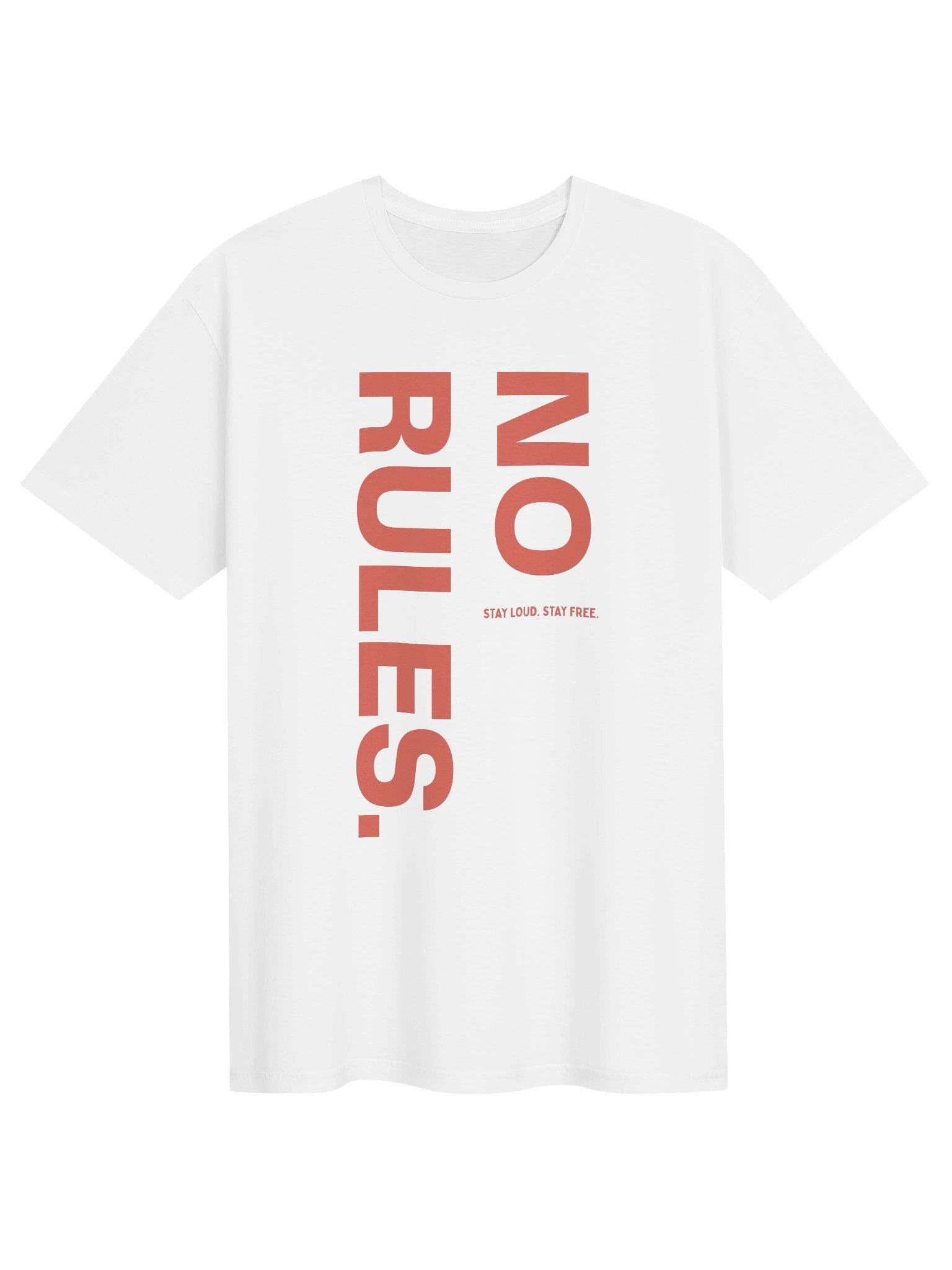 NO RULES Minimalist Graphic T-Shirt – WHITE product image (1)