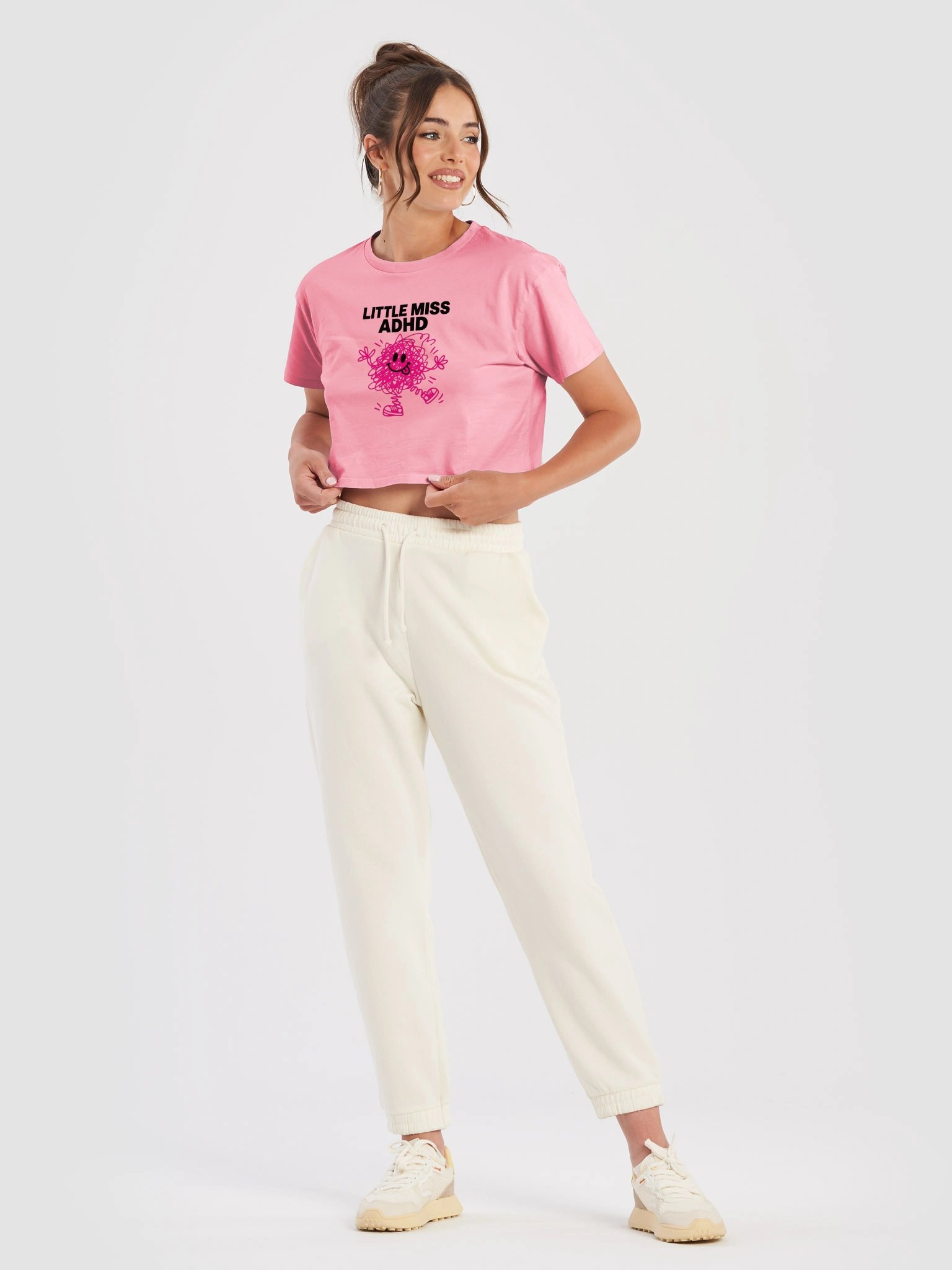 Little Miss ADHD- pink crop Tee style2 product image (3)