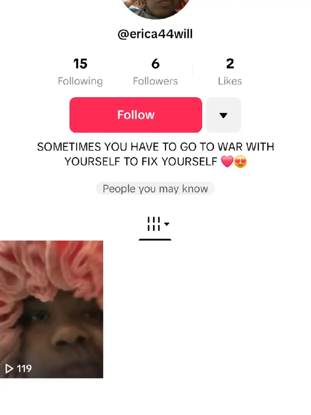 the way I'm pissed off is that someone wants to impersonate me too? then do this ? and saw the video too and I'm like anyway um don't follow this person pls and thank you . report them . 