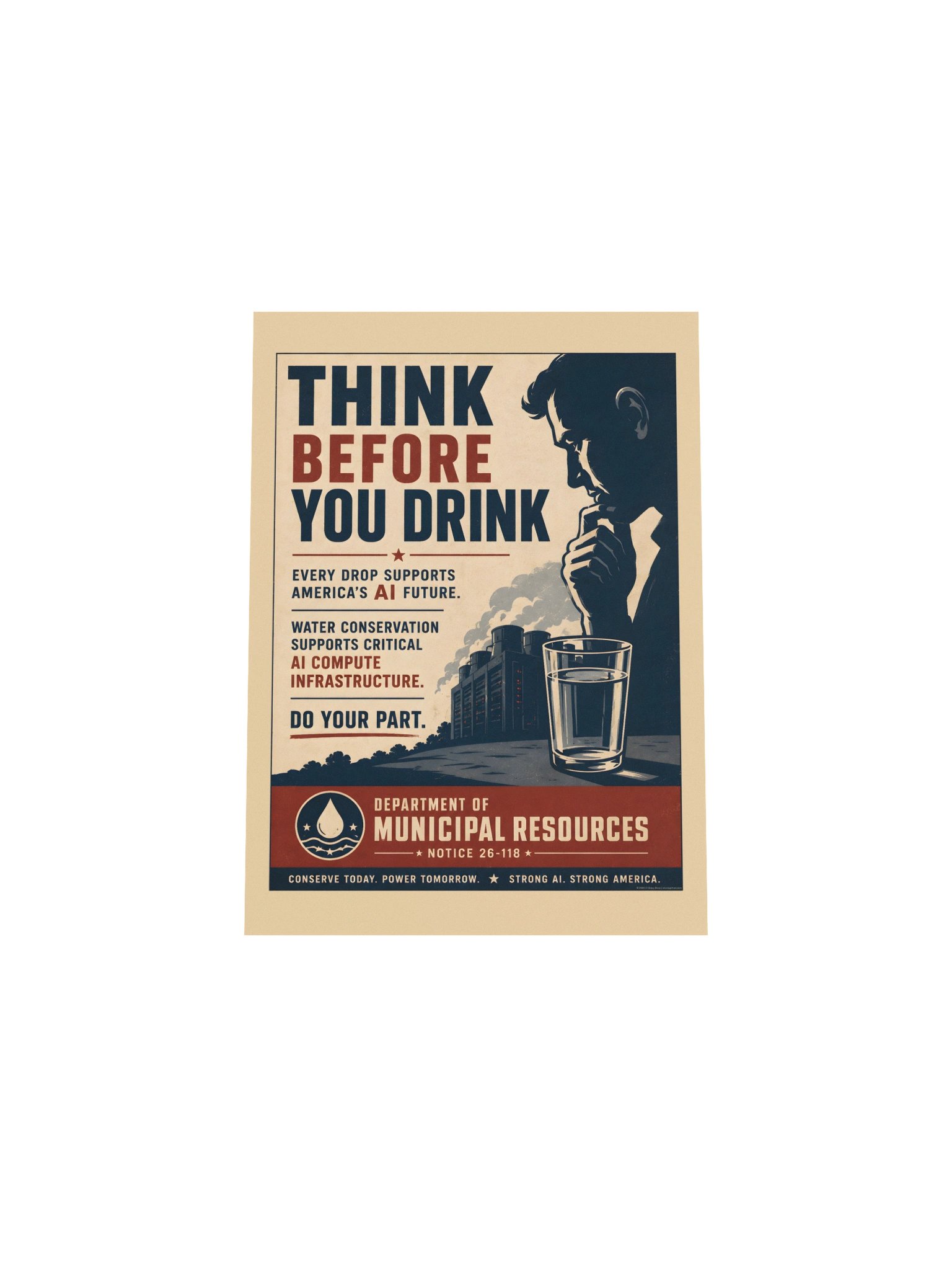 Think Before You Drink — Dystopian Water Wars Conservation Poster product image (4)