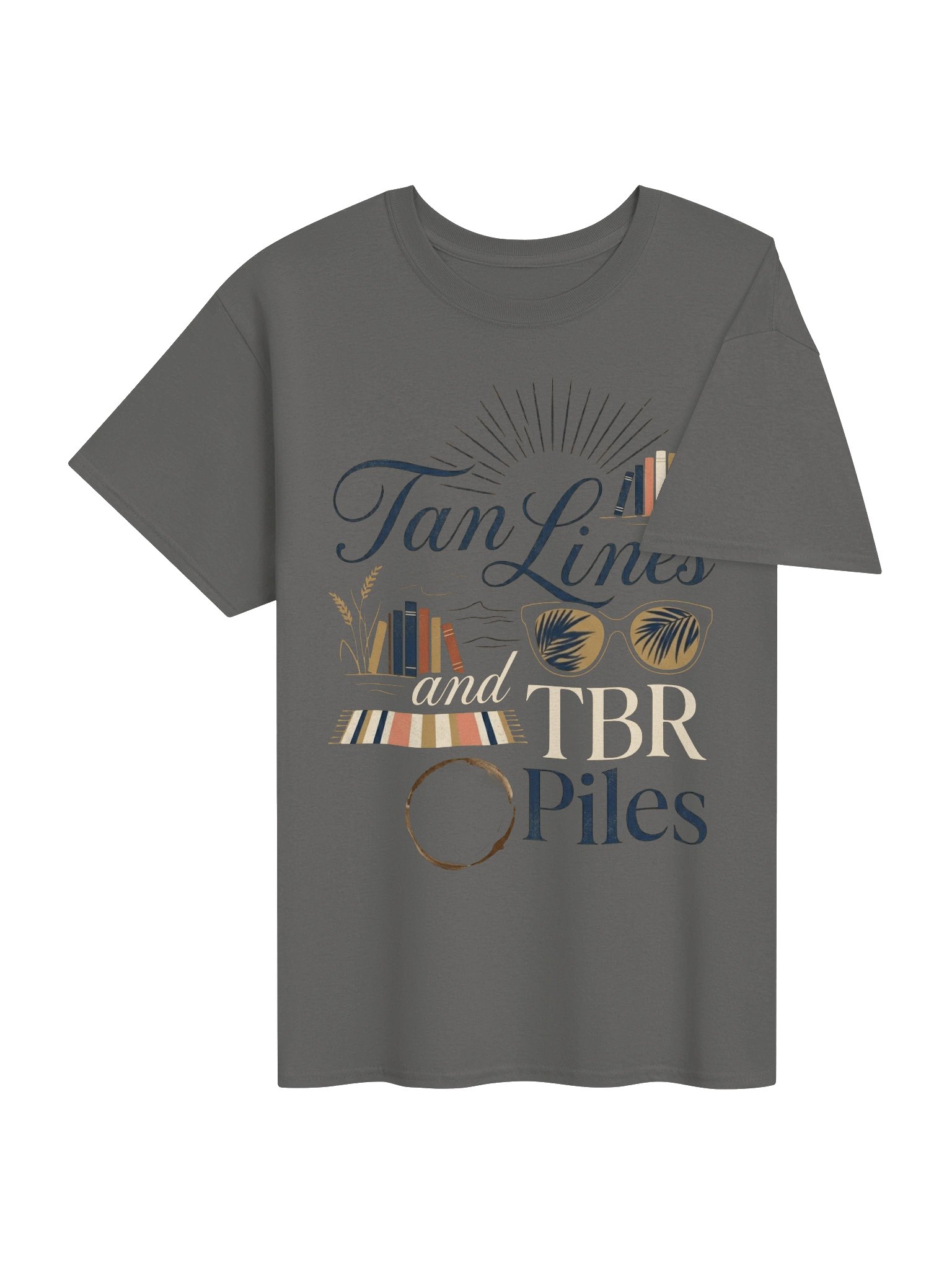 Tan Lines and TBR Piles Summer Beach Reader T-Shirt for Book Lovers product image (4)