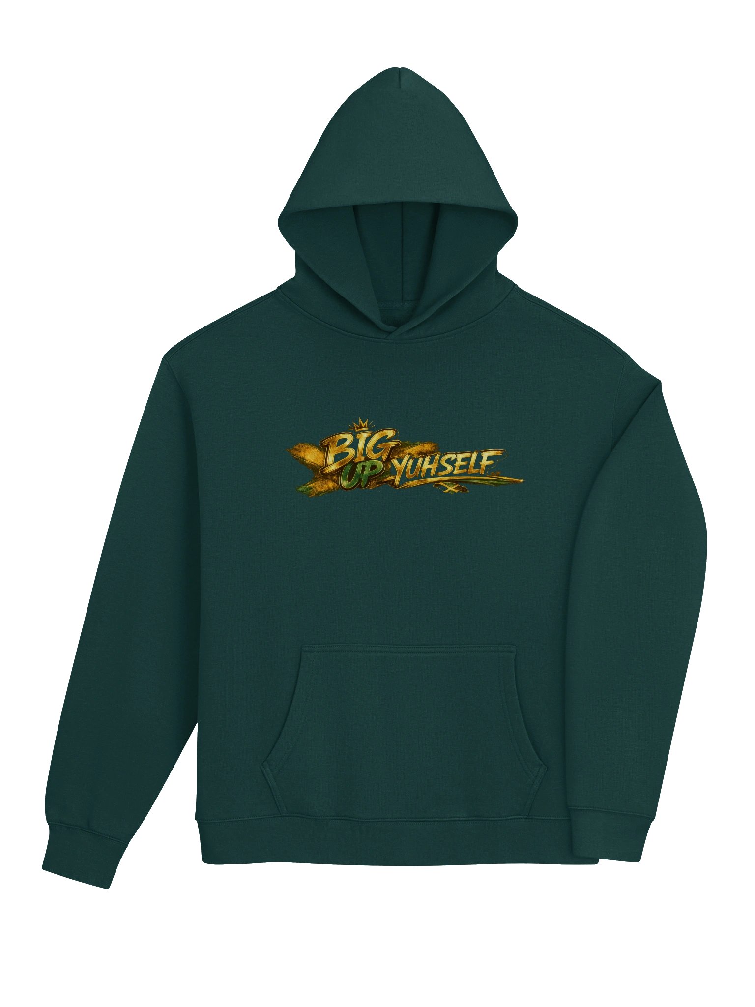BIG UP YUHSELF — Gold & Green Oversized Hoodie product image (18)