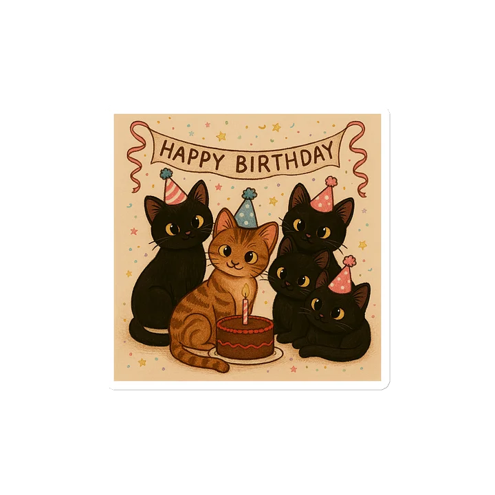 Cat brigade Birthday Die-Cut Magnet product image (2)