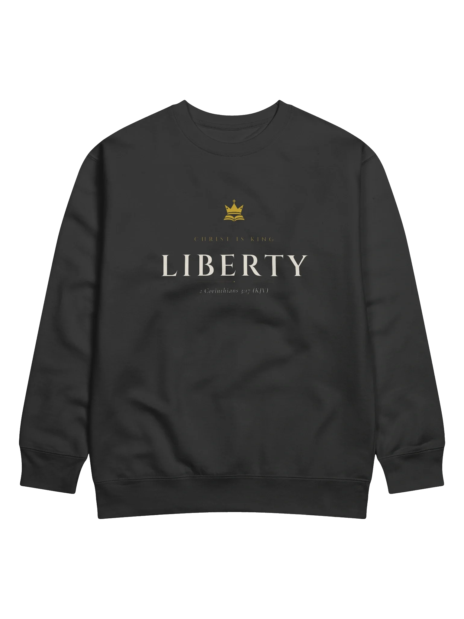 Liberty Crewneck - Black, view 14 — Christ Is King crewneck