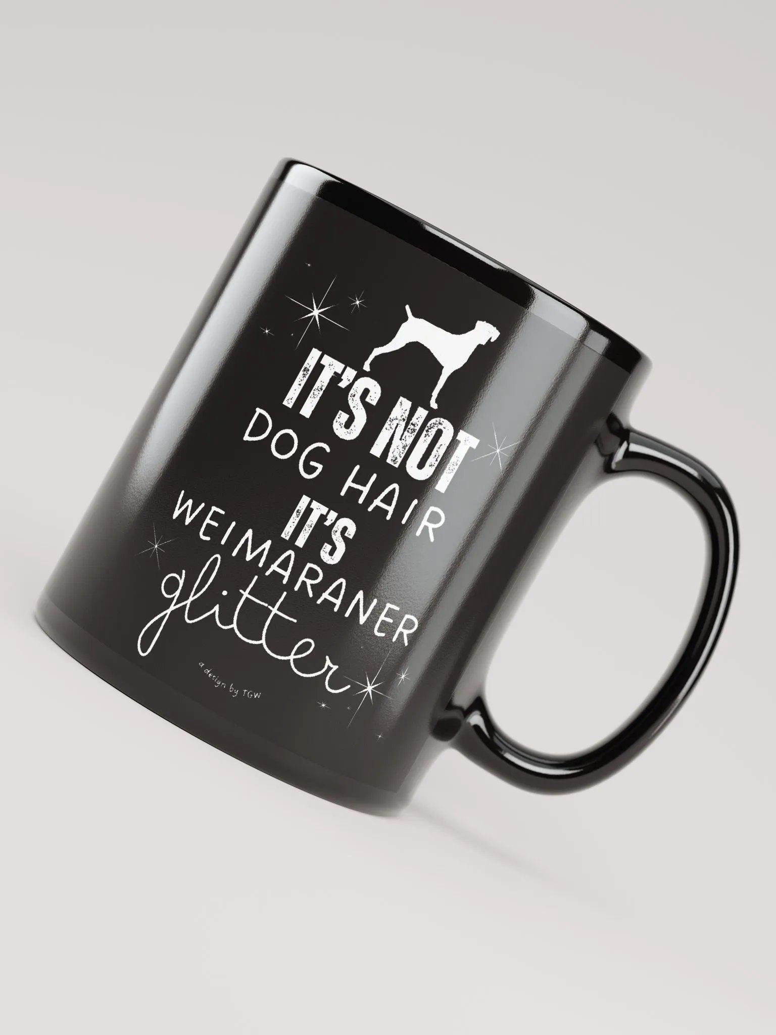 Weim Glitter - Black Glossy Mug product image (3)