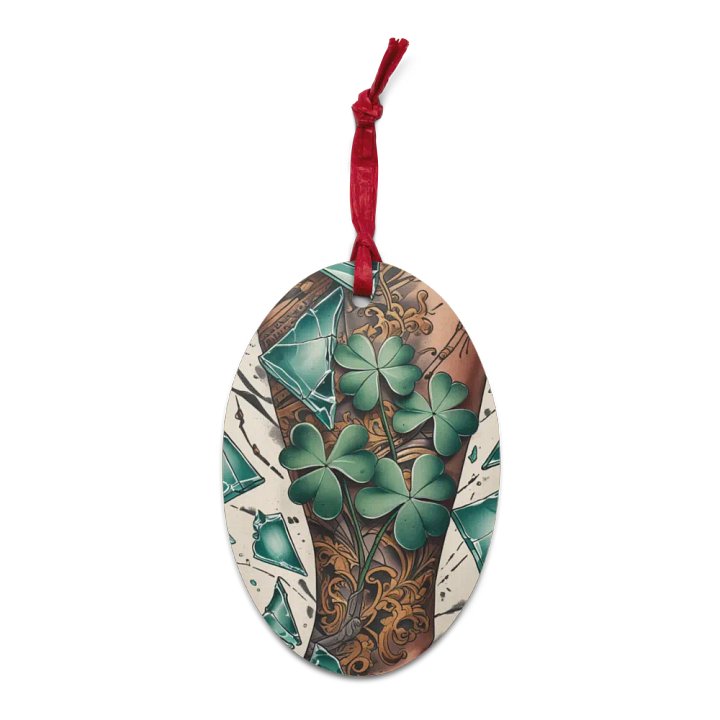 Lucky Clover Leg Tattoo Wooden Ornaments product image (9)