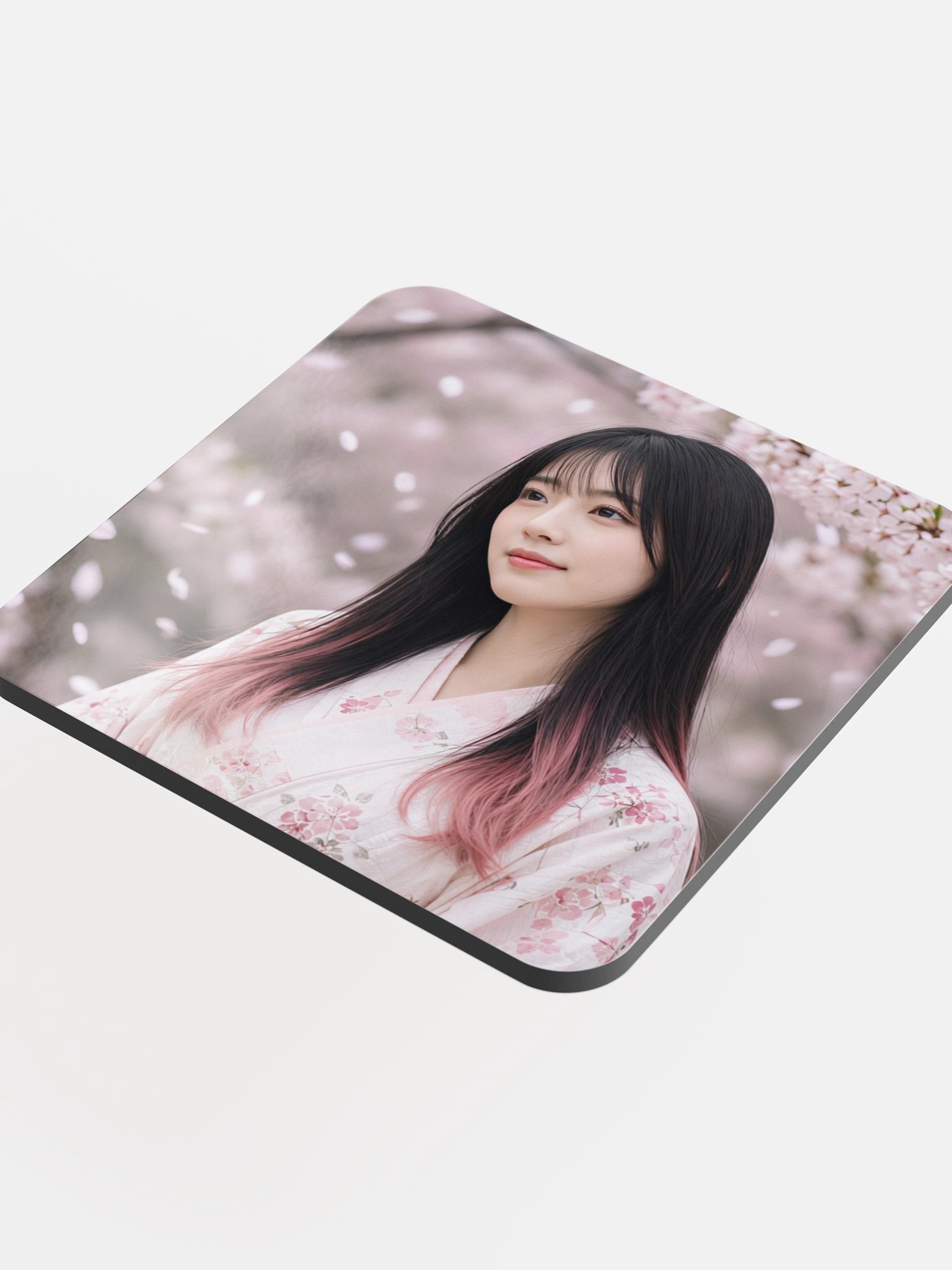 Sakura Blossom Japanese Garden Glossed Cork Coaster | Aesthetic Floral Drink Coaste product image (4)