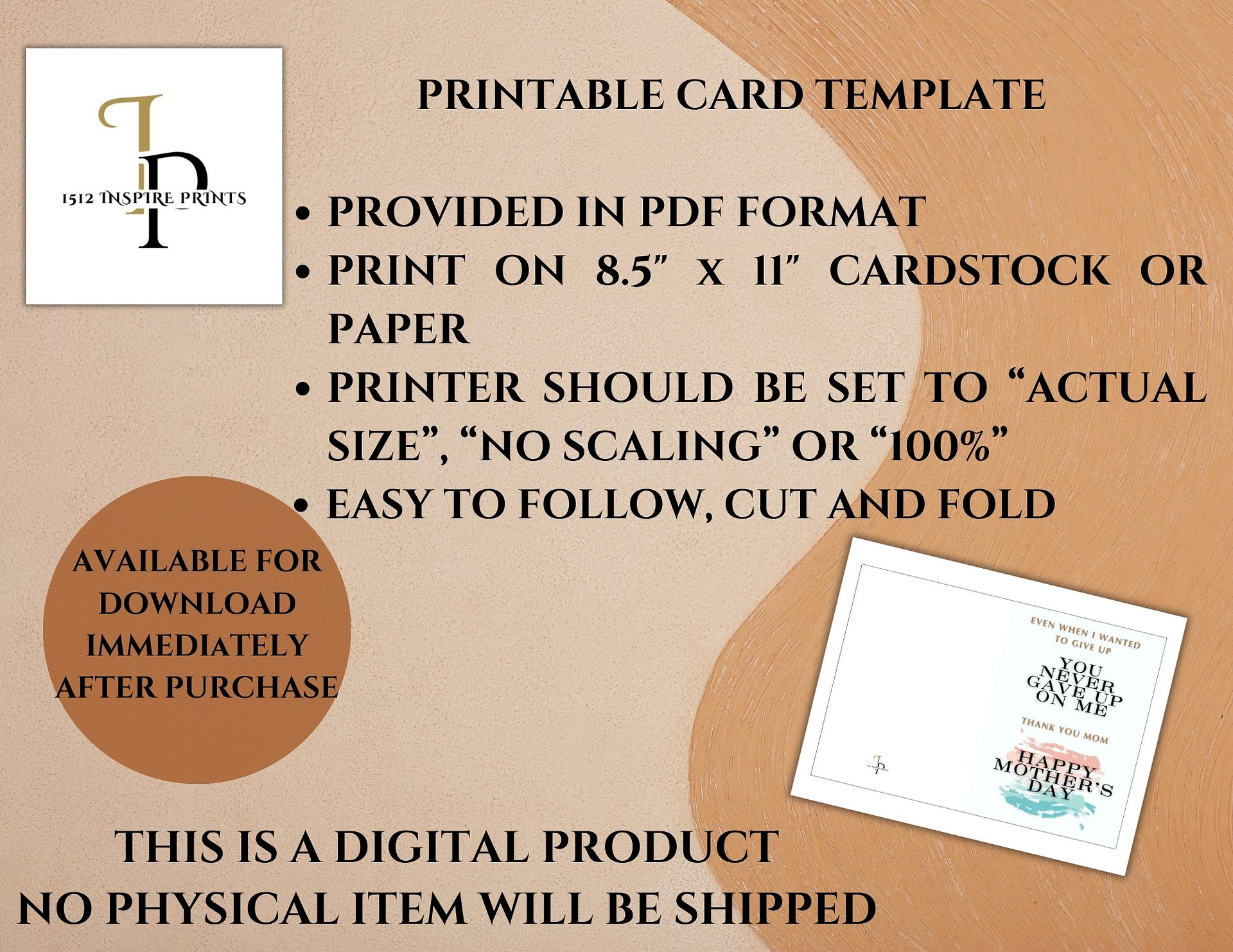 You never gave up Mother's Day Card product image (3)