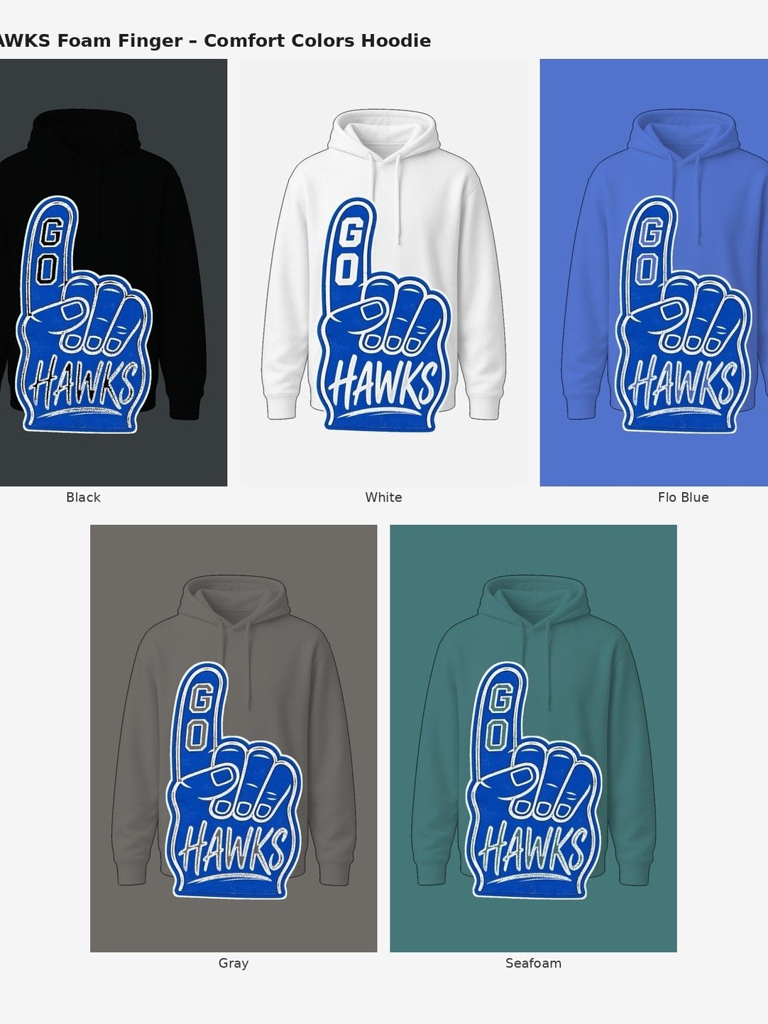 Foam Finger Comfort Colors hoodie product image (1)
