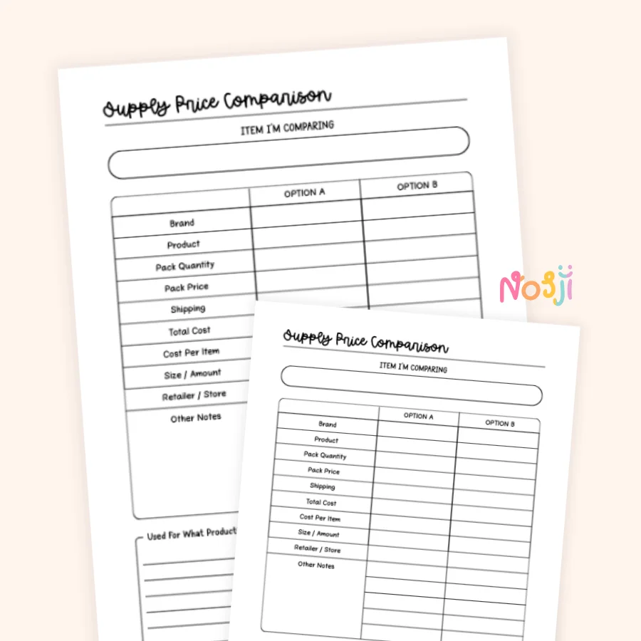 Small Business Supply Cost Tracker & Price Comparison Sheet product image (1)