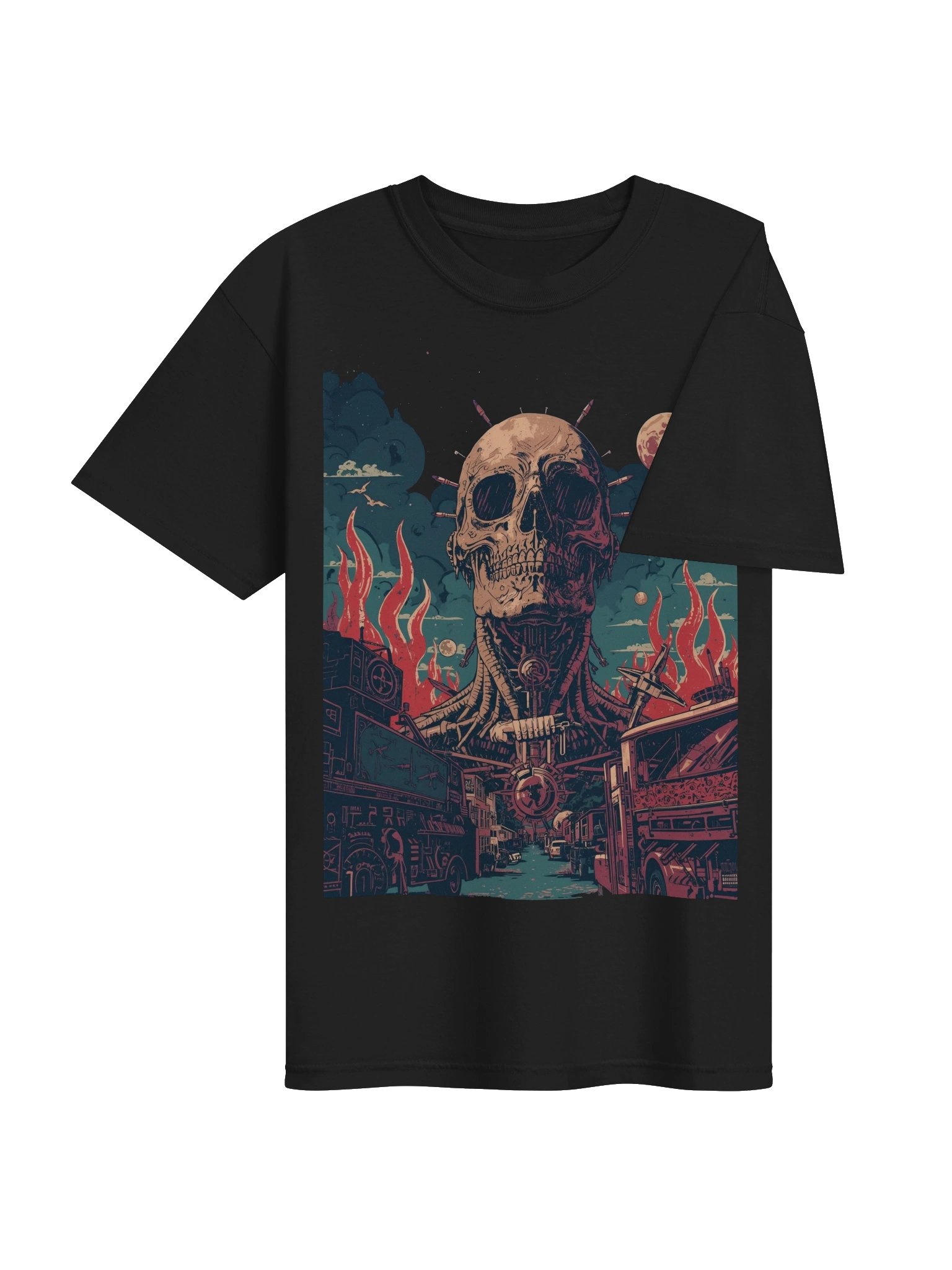 Retro Sci-Fi Skull City Heavyweight T-Shirt product image (7)