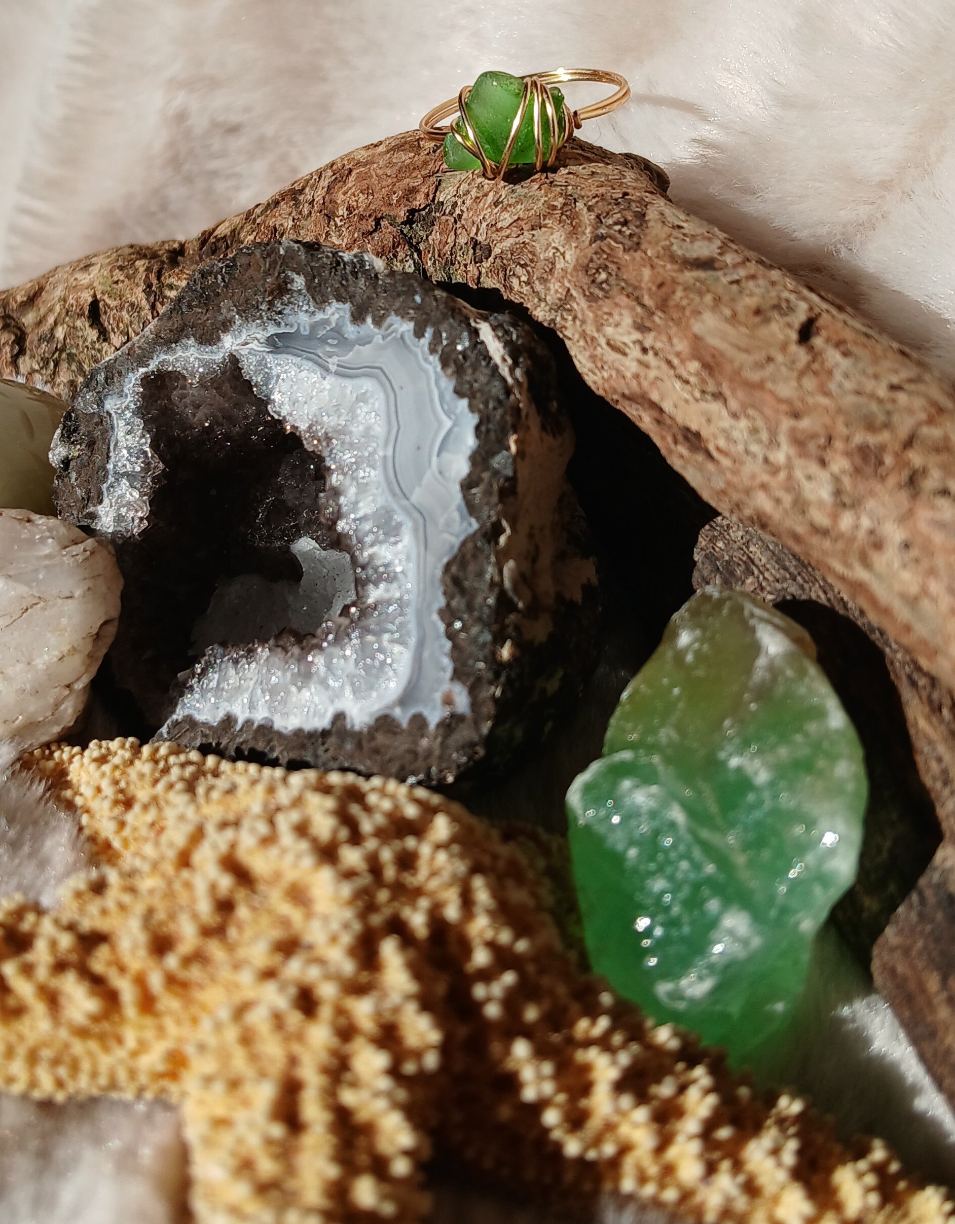 Size 9 & 9.5 Hand-Crafted Sea glass rings Oahu Hawaii product image (6)