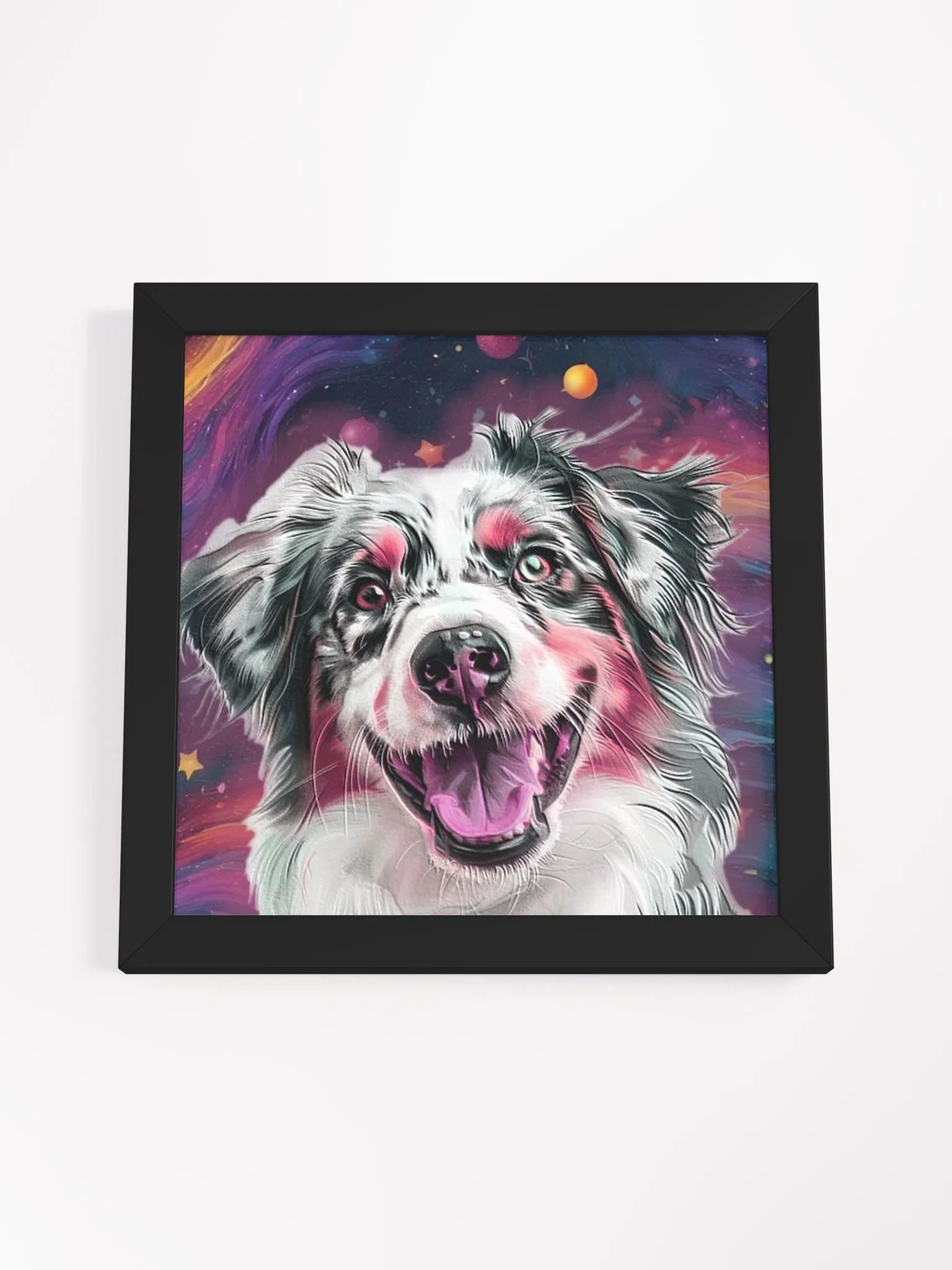 Blue Merle Australian Shepherd Cosmic Colors Framed Wall Art product image (31)