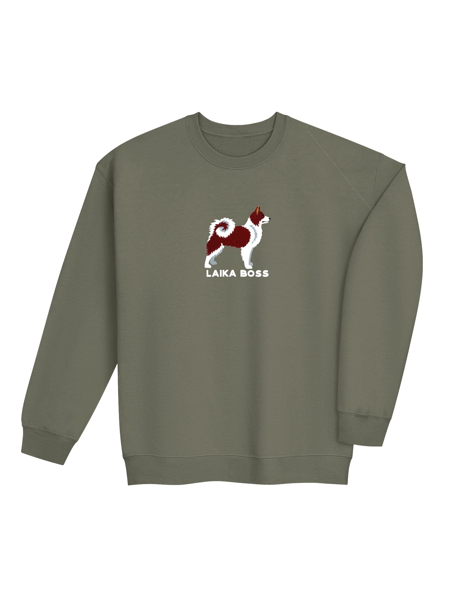 Laika Boss Sweatshirt (Embroidered) of a Yakutian Laika(Red & White) product image (7)