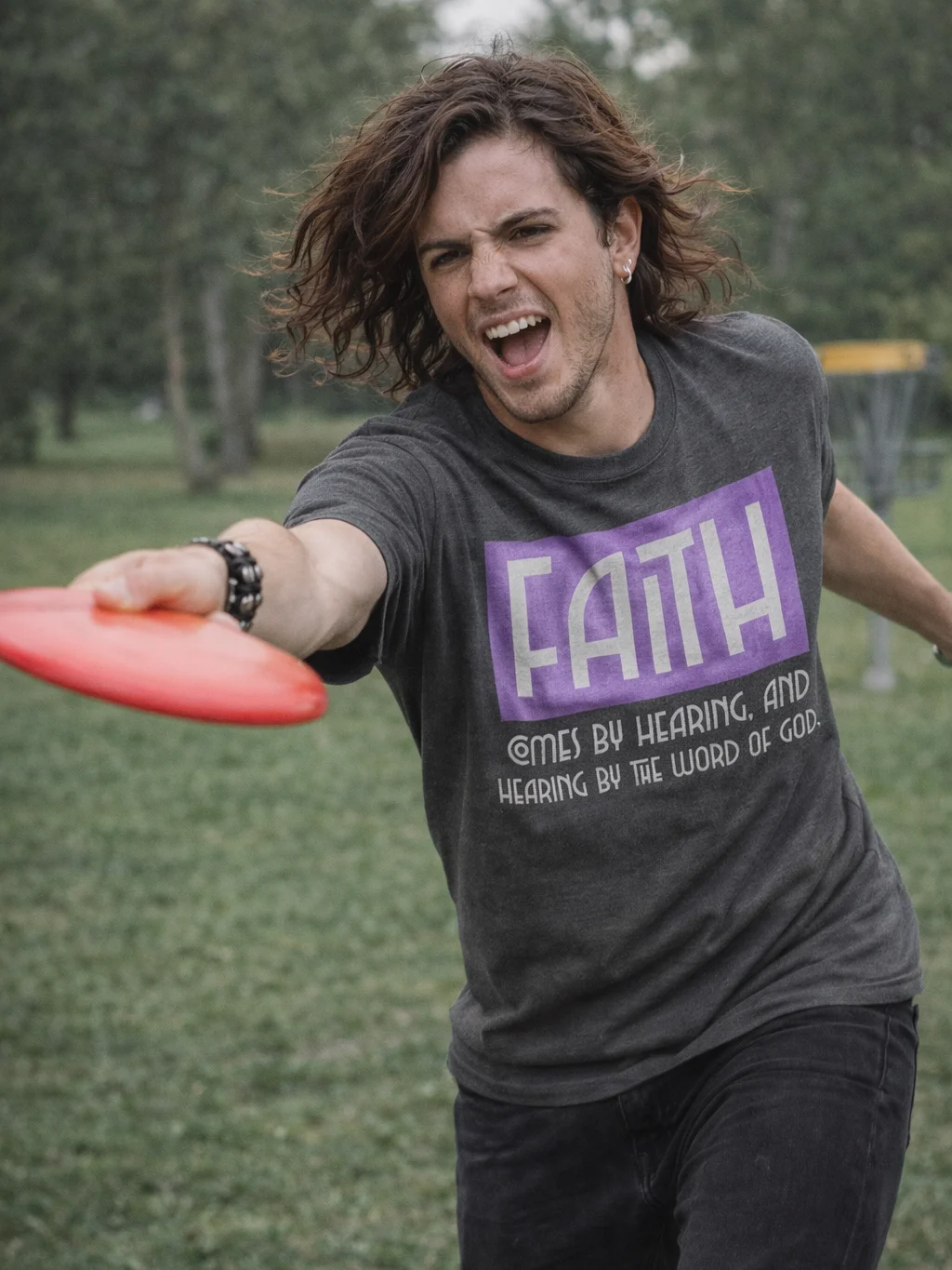 Faith Comes By Hearing Tee - Christian Bible Verse Romans 10:17 T-Shirt Bold Graphic Design Shirt product image (37)