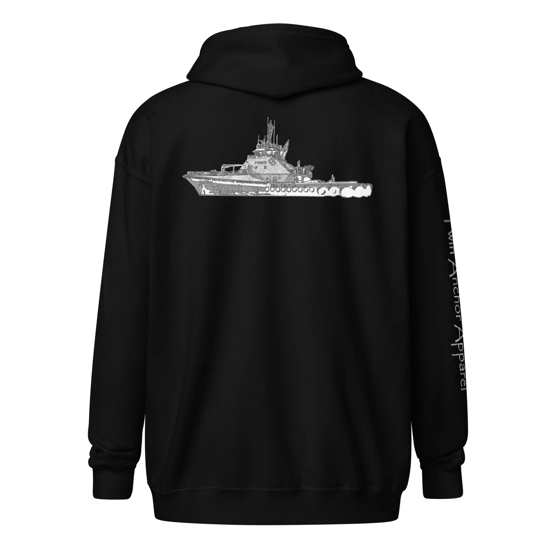 Sketch Garth Foss Tug – Maritime Heritage | Twin Anchor Apparel Fog Harbor Line product image (1)