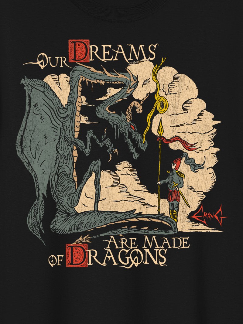 *New* Our Dreams are made of Dragons - Classic T-Shirt (Black) product image (2)