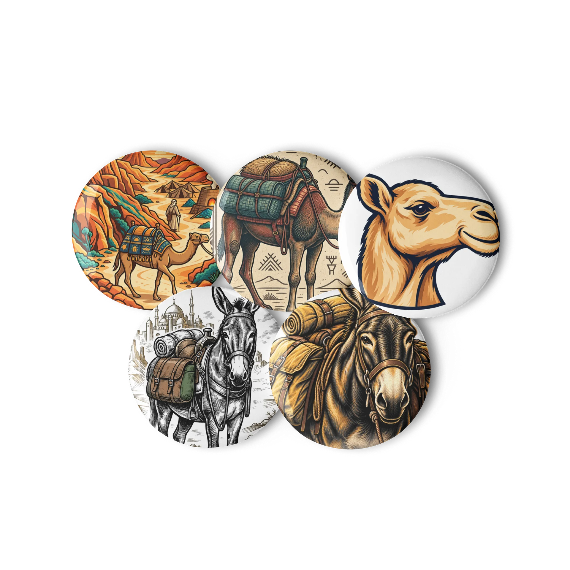 Packed Donkey Pin Button Set product image (3)