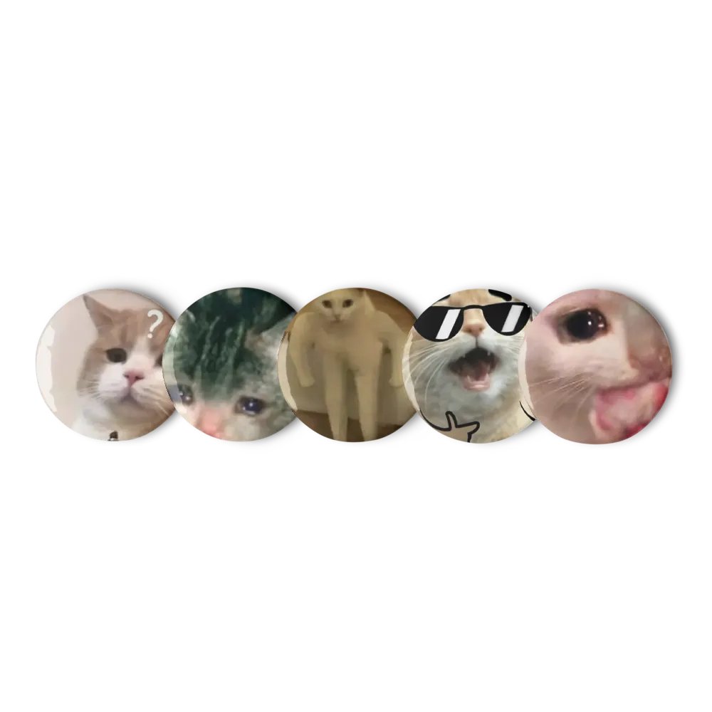 Set of Pin Buttons: Meme Cats 5 product image (1)