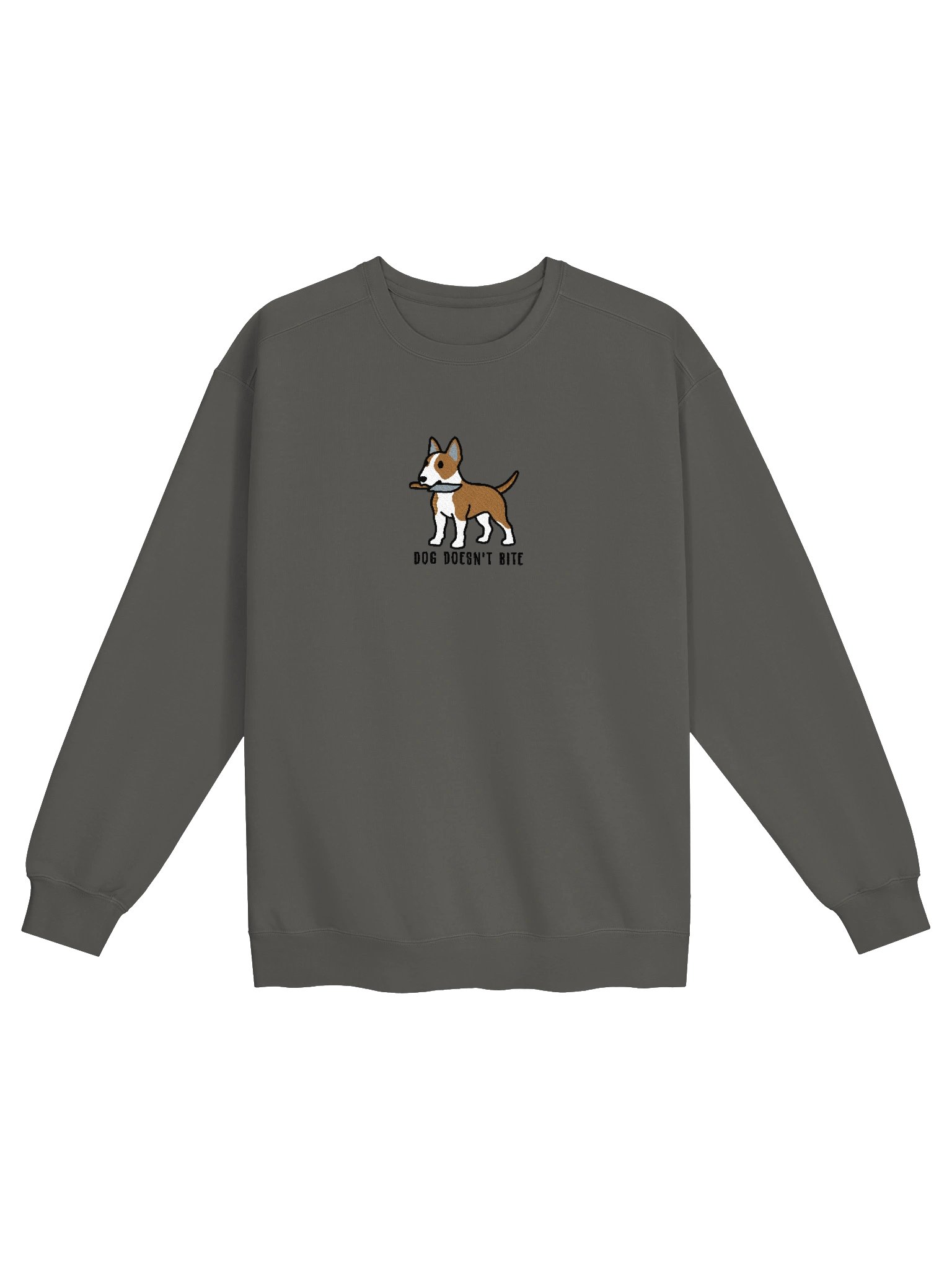 Dog Doesn't Bite Funny Chibi-Style Embroidered Premium Sweatshirt for English Bull Terrier(Tan) Owners product image (5)