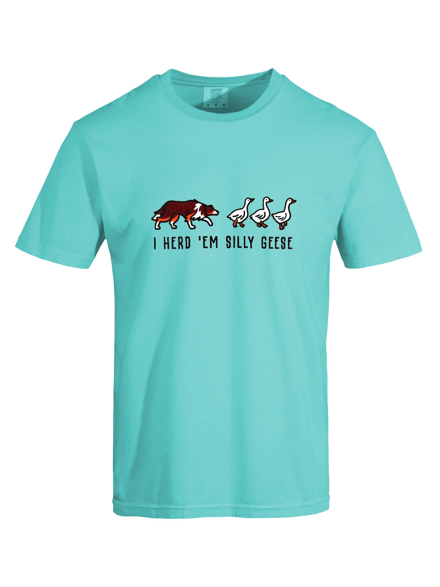 I Herd 'Em Silly Geese T-Shirt(Embroidered) of a Border Collie(Red Tricolor) product image (10)