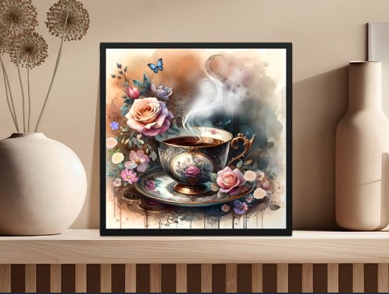 Enchanted Tea Time: Vintage Floral Elegance Poster product image (1)