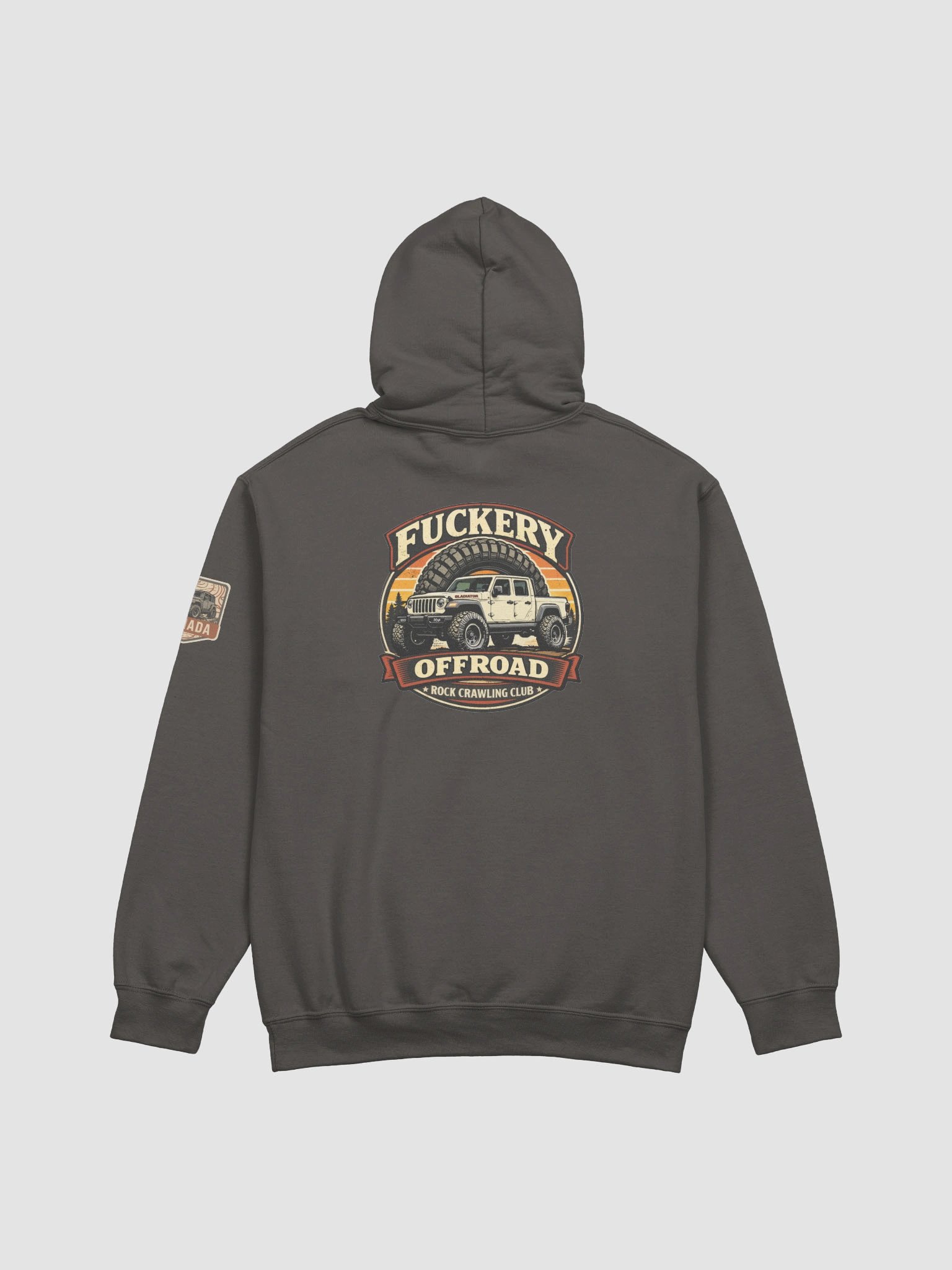 Unixex Hoodie Rock Crawling Club with Jeep Gladiator JT product image (2)