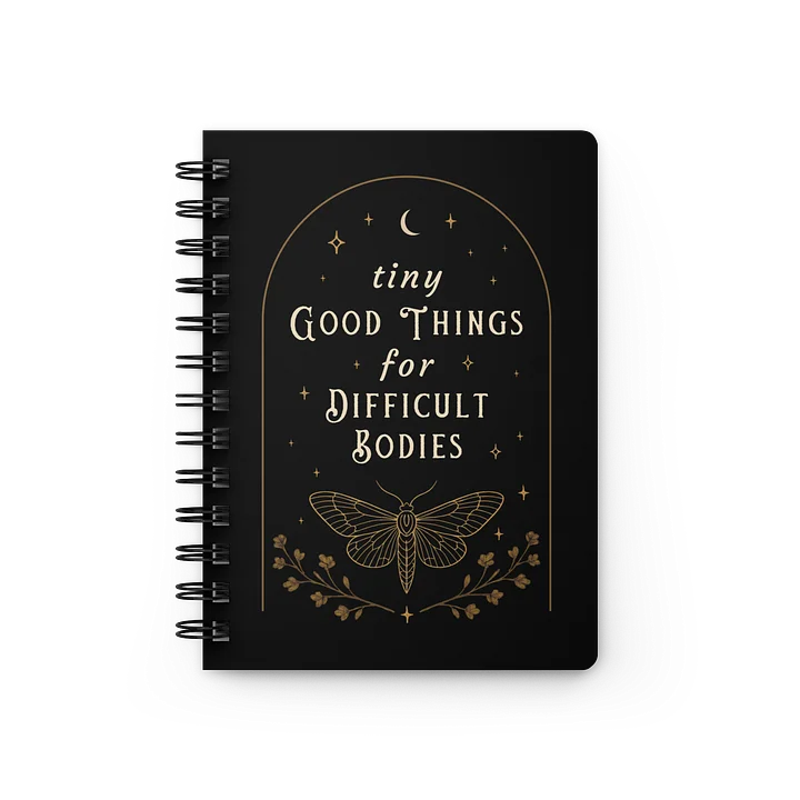 Tiny Good Things For Difficult Bodies Journal | Gothic Chronic Illness Notebook product image (1)