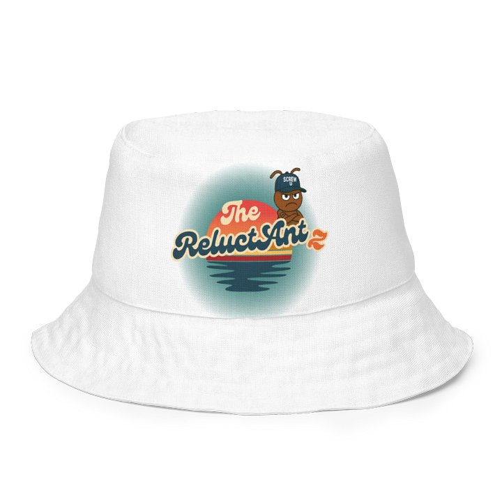 Reversible Screw U Bucket Hat by The ReluctAntz - White product image (1)