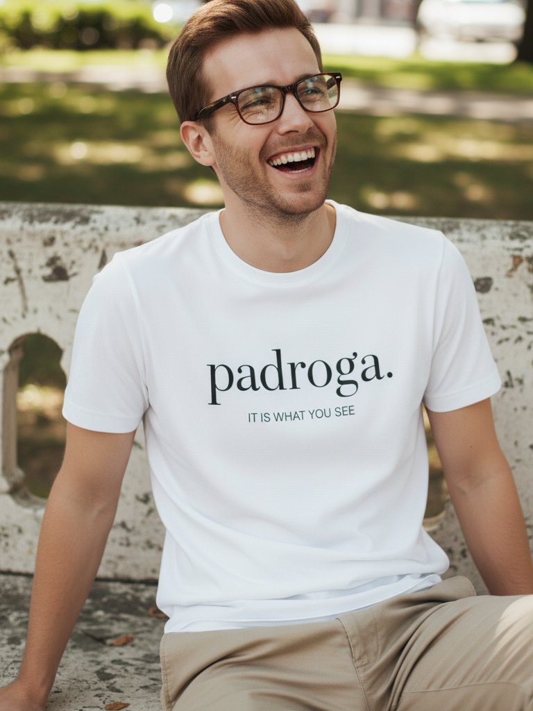 padroga. essentials white tshirt big logo product image (10)