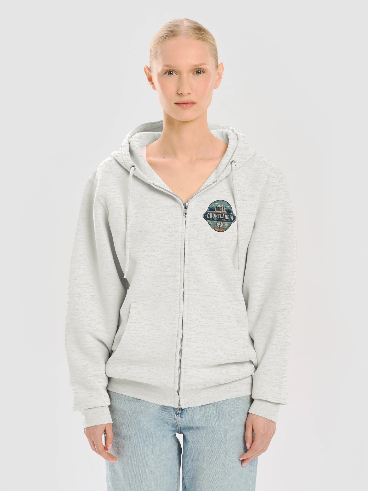 Courtlandia Travel Bureau Vintage Tourist Map Zipper Hoodie product image (35)
