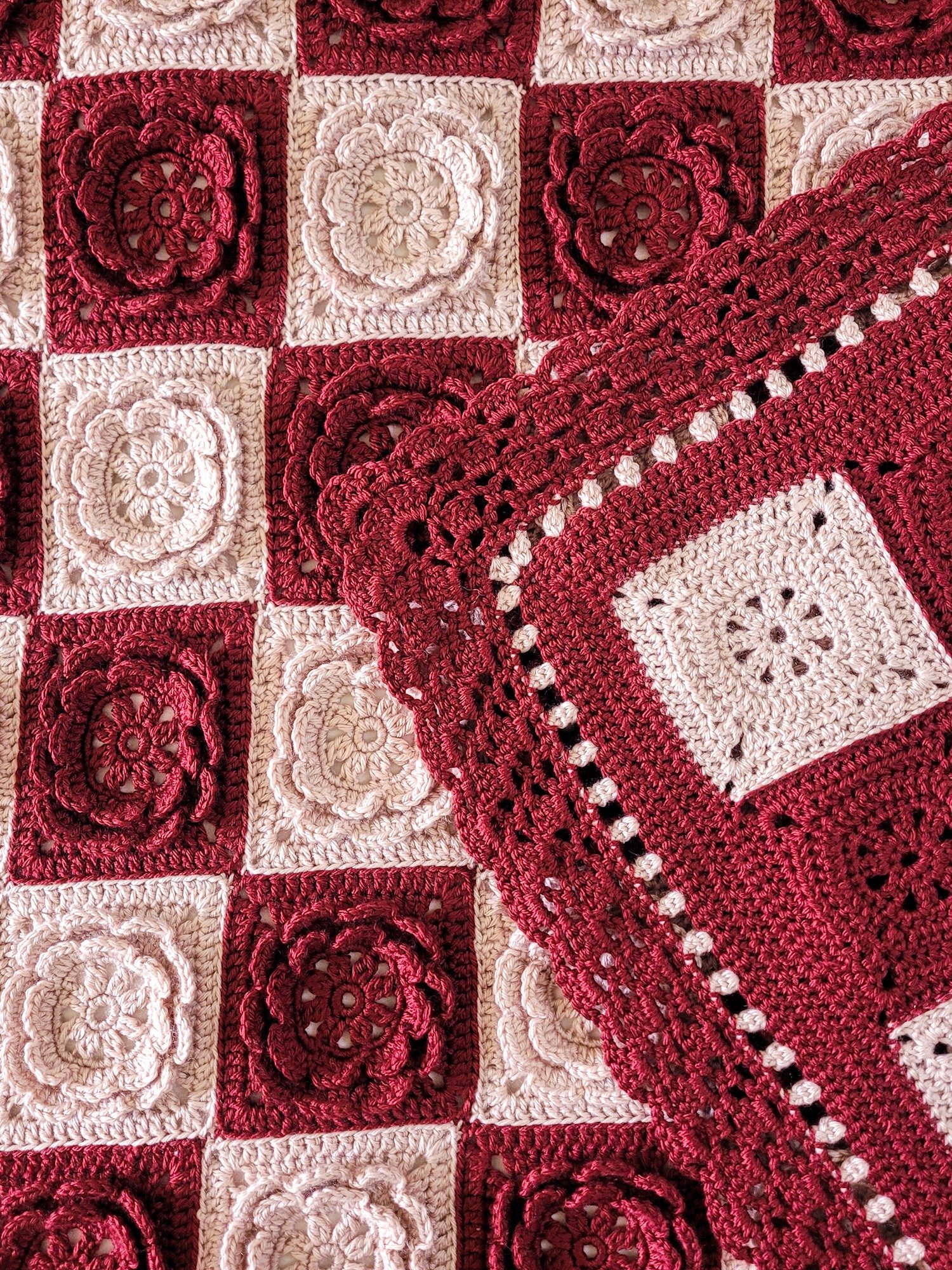 Checkered Rose Blanket Crochet Pattern product image (8)
