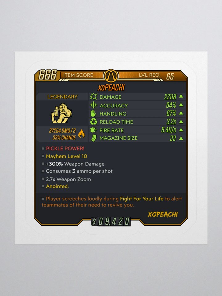 xoPEACHI Borderlands 3 Item Card product image (2)