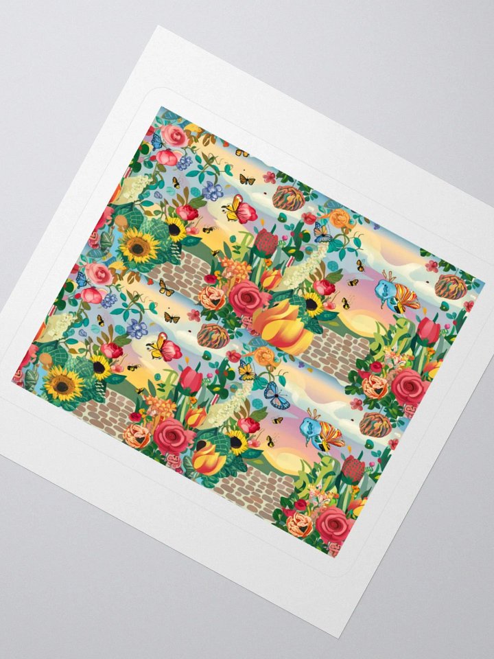 Whimsical Garden Sticker with Butterflies and Birds - Kiss Cut Vinyl product image (2)