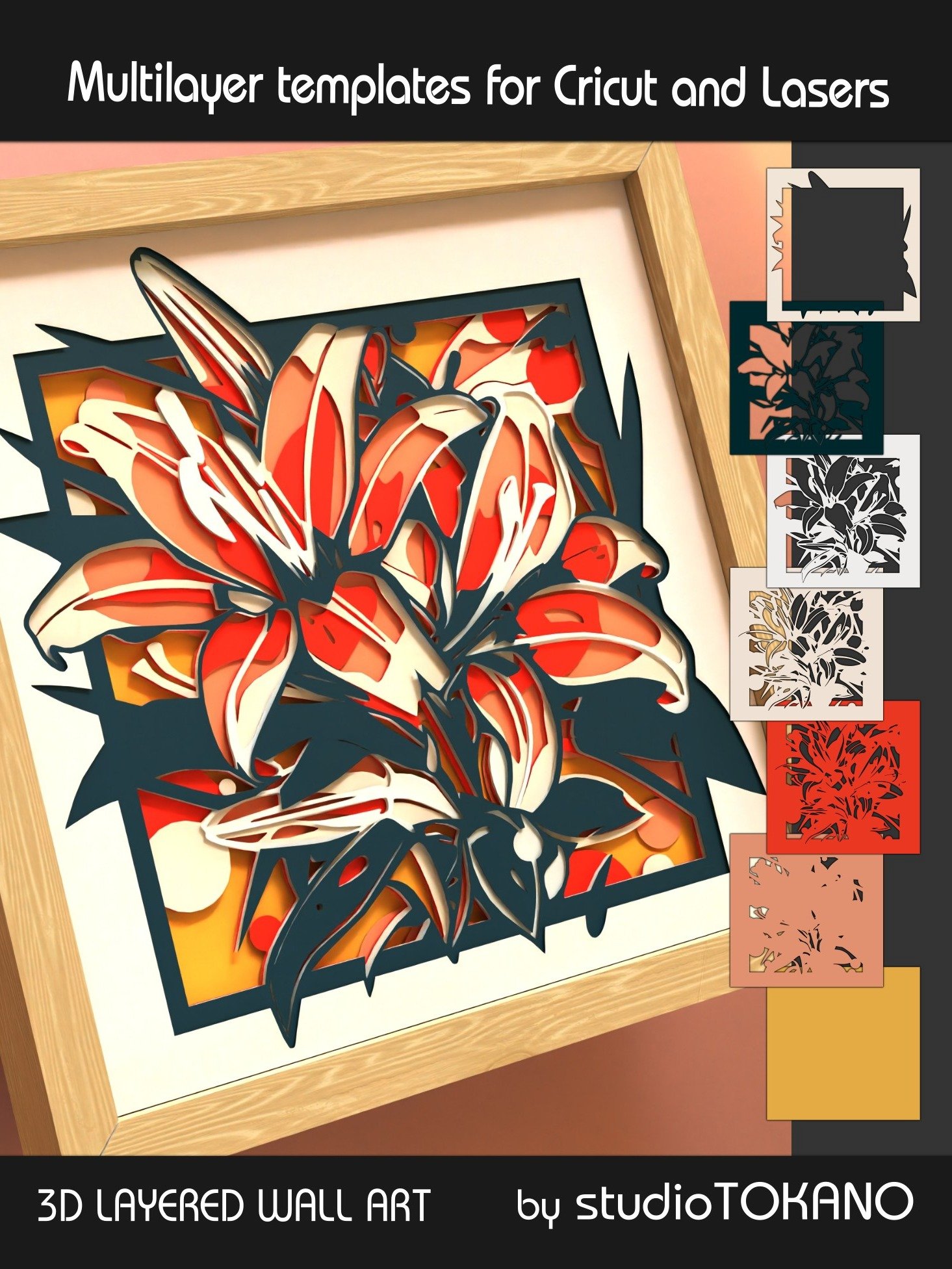 Tiger Lily Shadow box SVG product image (9)