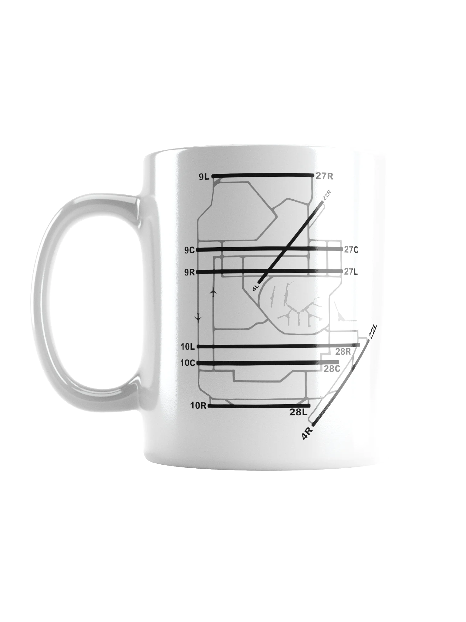 O'Hare Airport Chicago Runway Diagram Mug product image (1)