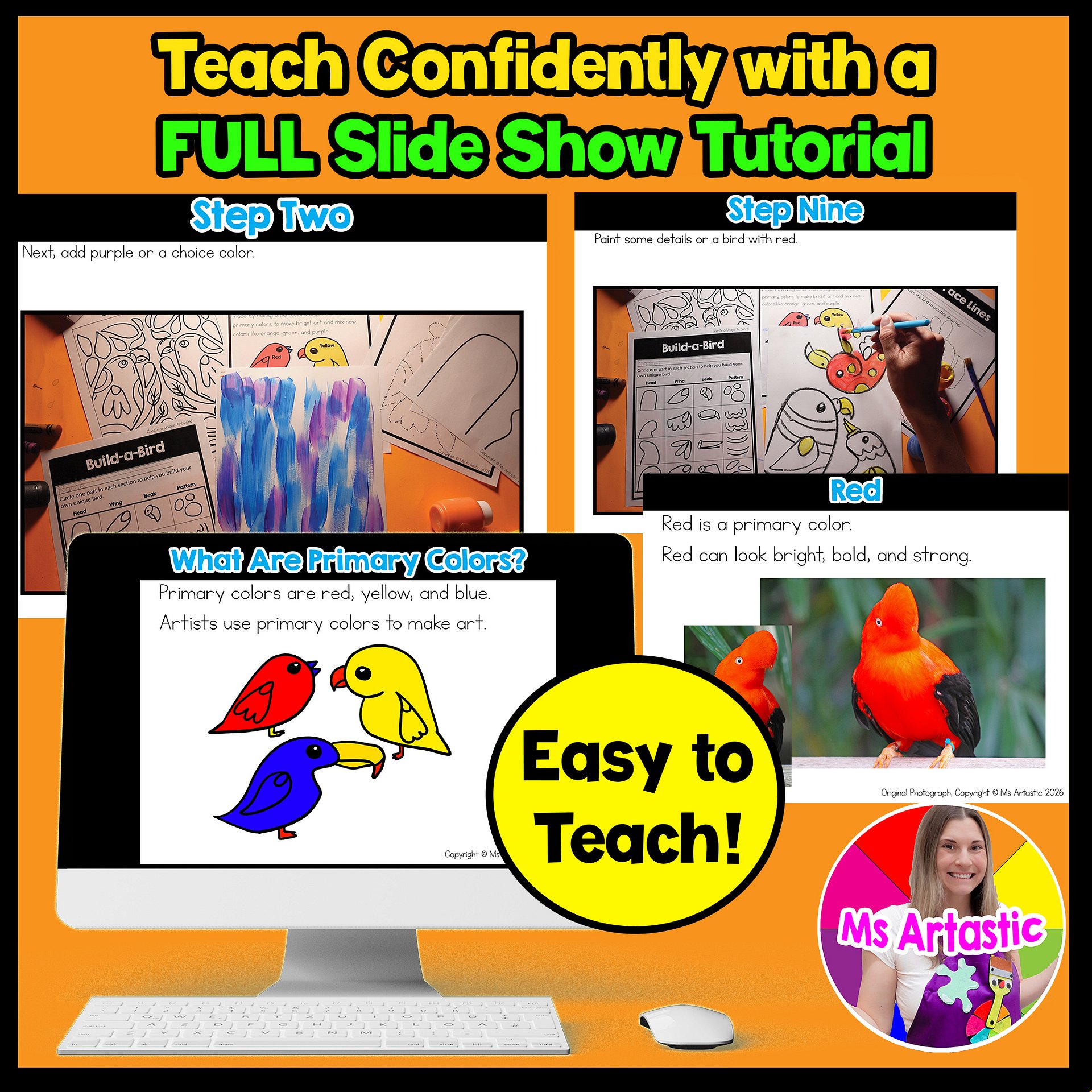 Primary Colors Art Lesson Bird Art Project Kindergarten Art Activity product image (4)