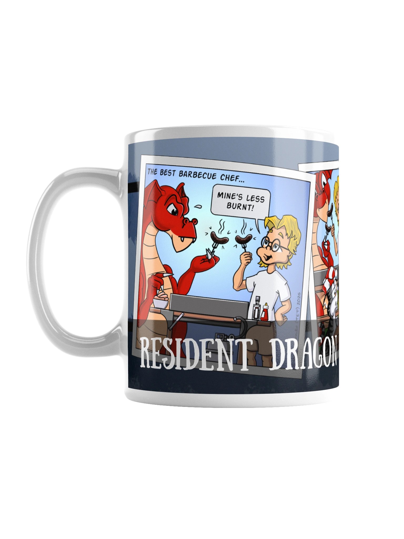 Resident Dragon Comic Best Barbecue Chef Three-Panel Mug product image (1)