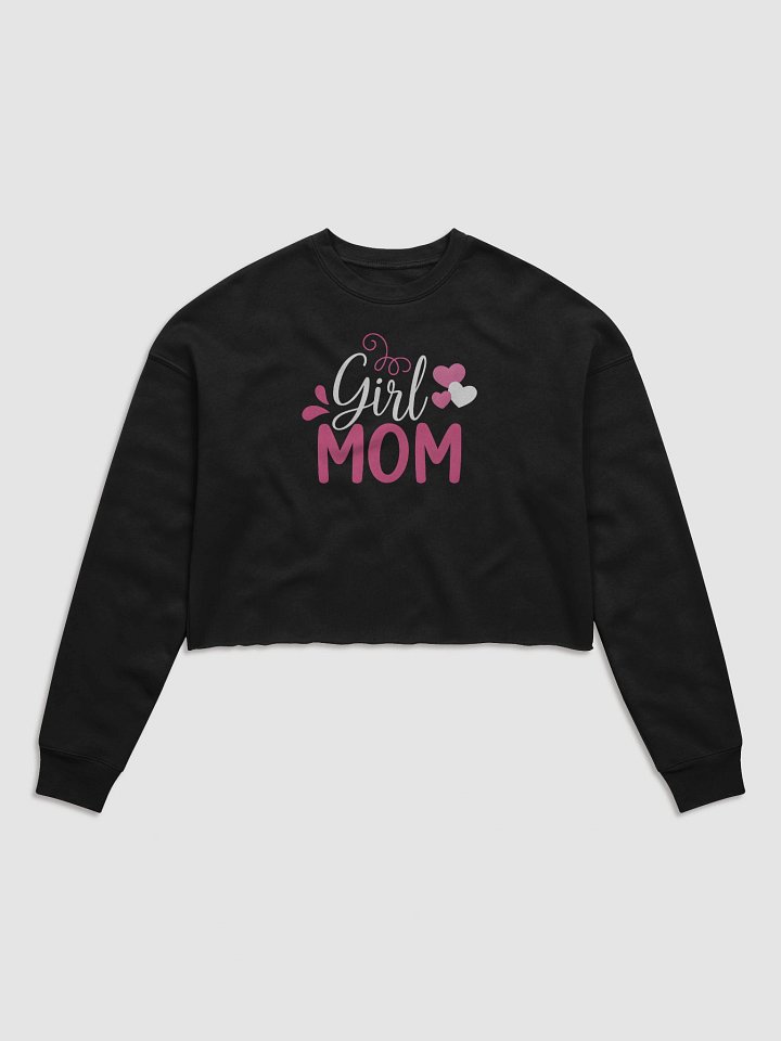 Girl Mom Crop Top – Cute Pink & White Heart Design | Stylish Mom of Girls Shirt product image (1)