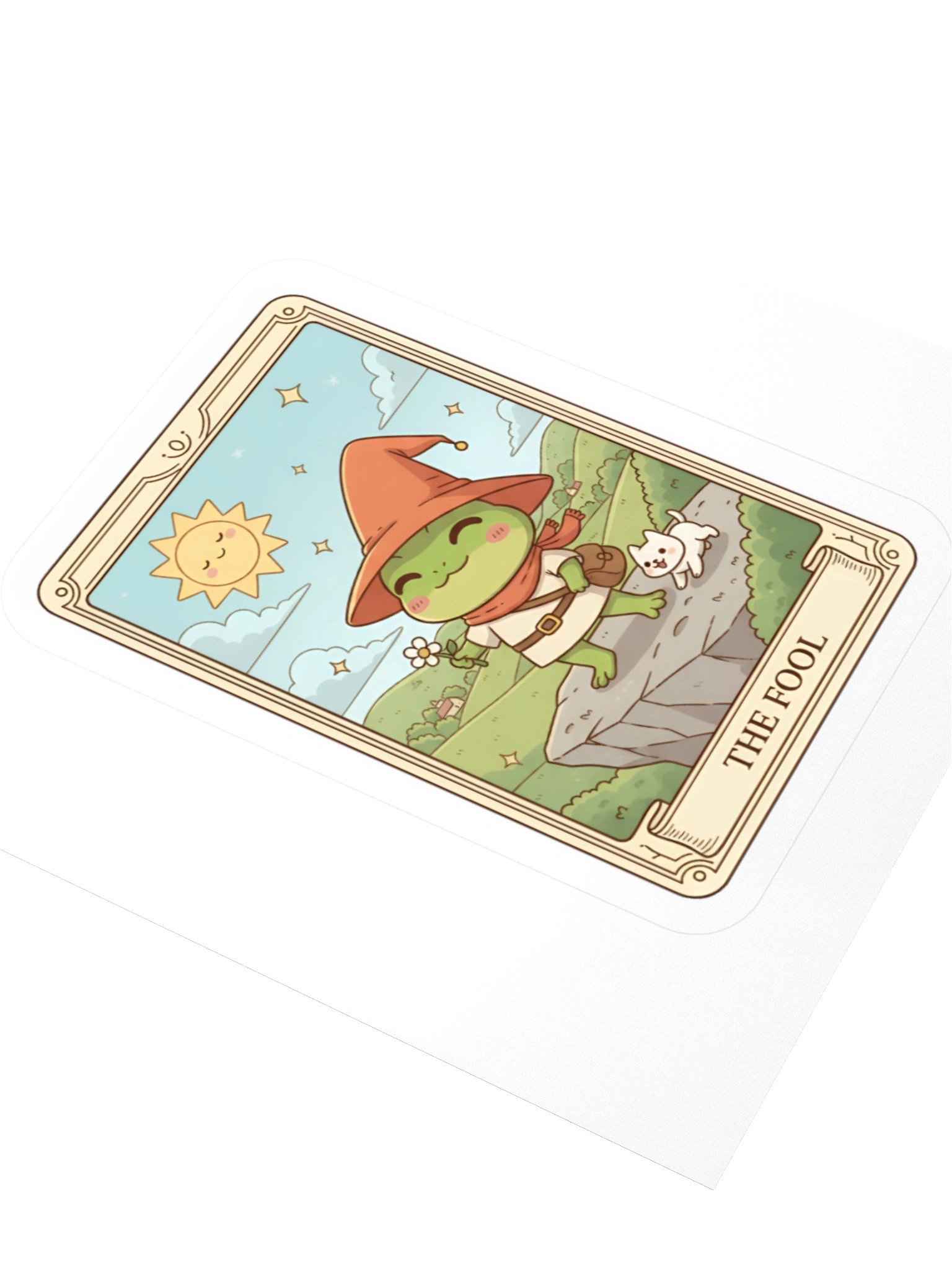 The Fool Frog Tarot Sticker Sheet | Kawaii Sticker Pack | Tarotoads! product image (3)