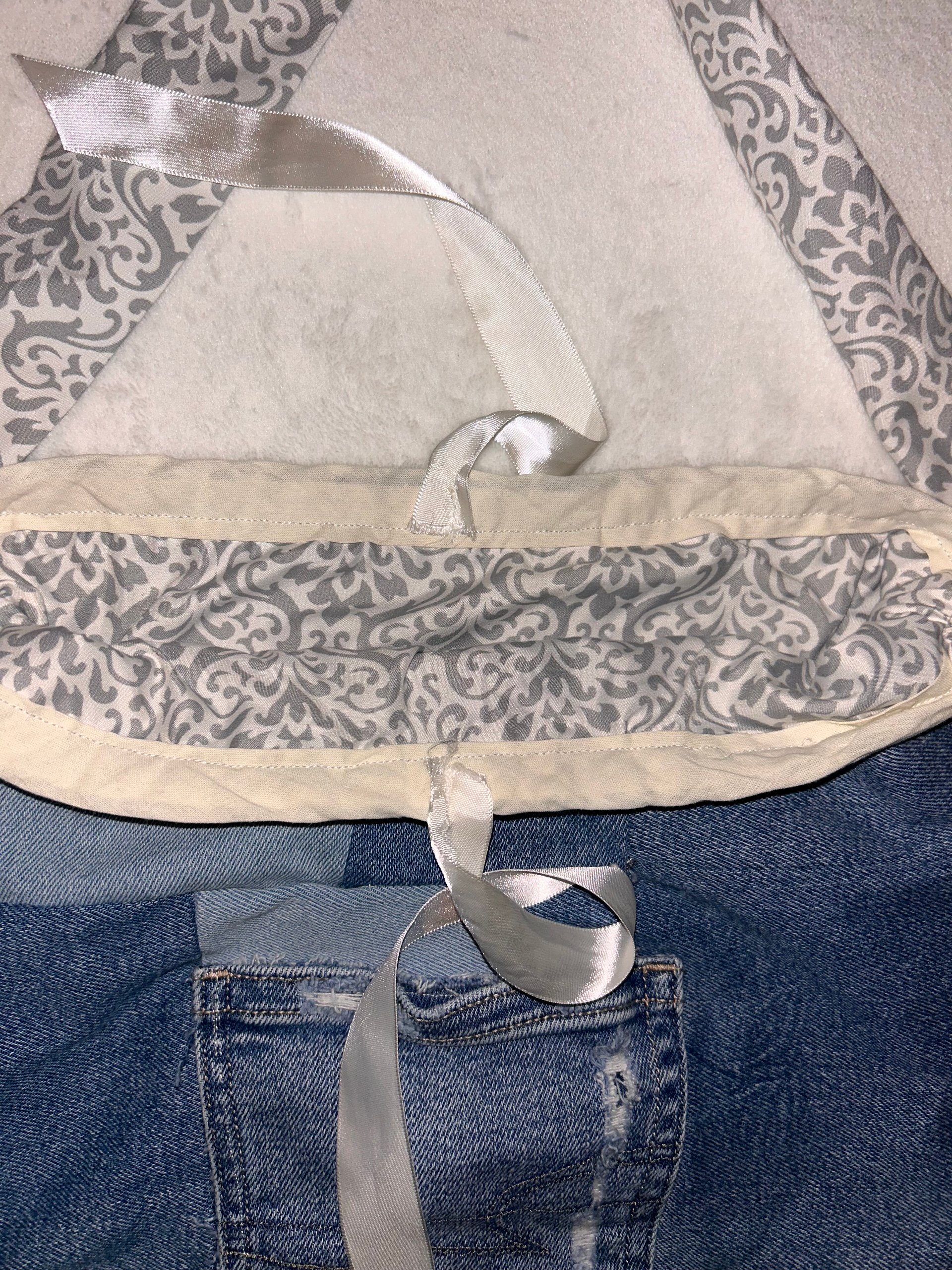 Denim patchwork tie tote product image (3)