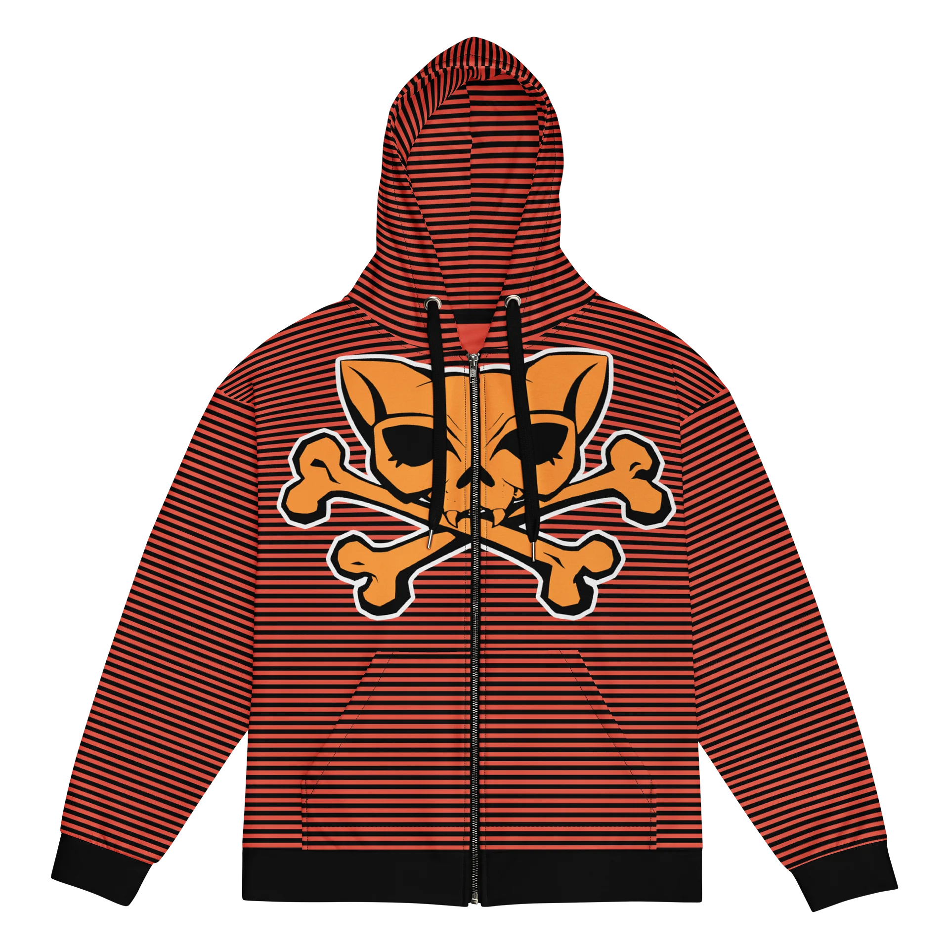 Halloween Kat Skull Stripped Hoodie product image (1)
