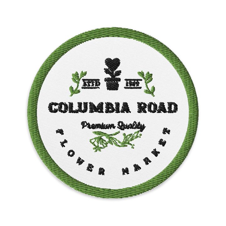 Columbia Road Market Embroidered Patch (White/Green Circle) product image (1)