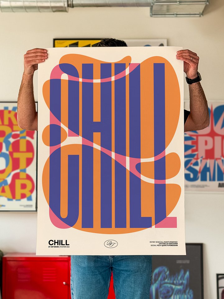 "CHILL" Typography Print Poster (Unframe) product image (2)