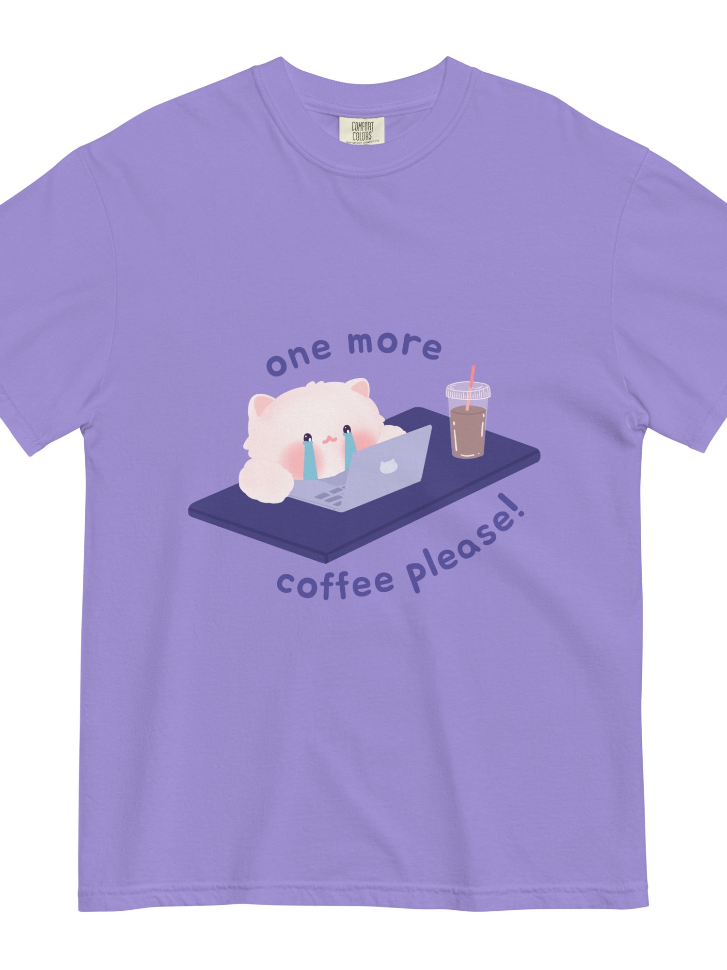 One more coffee please! Cotton Heavyweight Unisex T-shirt product image (1)