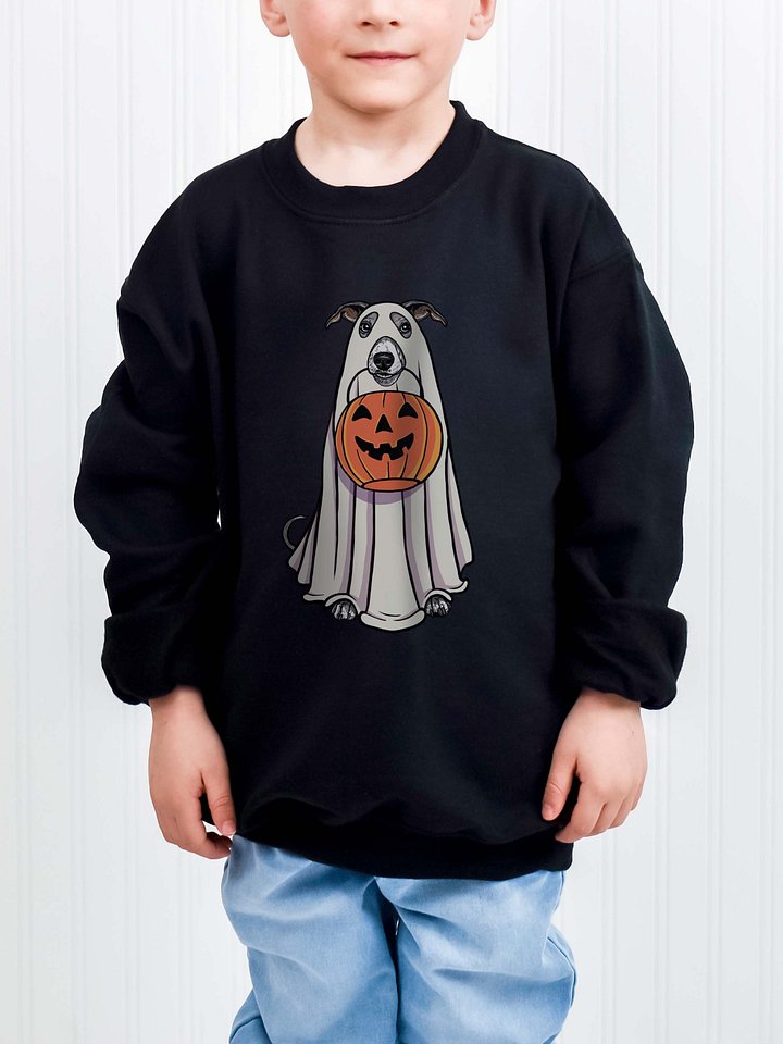 Halloween Whippet(Blue & White) Youth Sweatshirt product image (1)